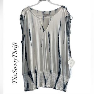 NWT  KNOX ROSE SLEEVELESS TIE DYE TUNIC TANK TOP BLOUSE